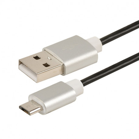 Cable charge micro usb 1m noir prise allu Itc 302405
