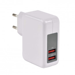 Chargeur mural 2 ports usb + prise gigogne Itc 308203