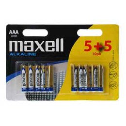 Piles alcaline aaa lr03 1.5v blister 10 piles Maxell 790254