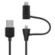 Cable a 2 sorties lightning et micro usb Mobility Lab TEL306612