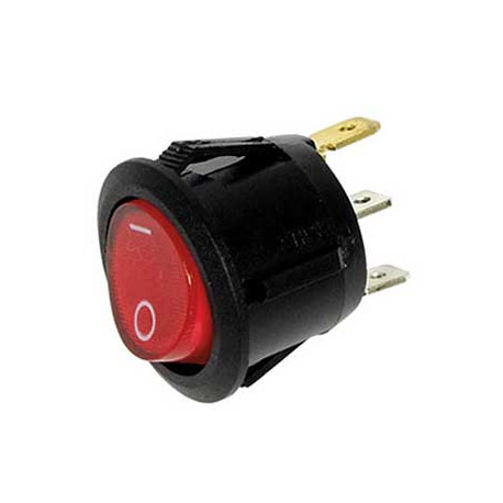 Interrupteur lumineux rouge diam. 20 mm - 2 pos. 3 cosses Multi-marques