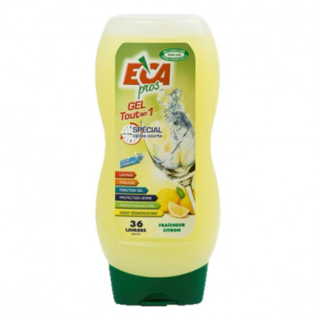 Gel lave vaisselle tout en 1 special cycle court 720ml Eca Pros 860