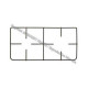 Grille email 2 feux four pour table de cuisson Brandt 75X2379