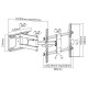 Support tv 3 articulations support inclinable/orientable Mbg H3270-3A