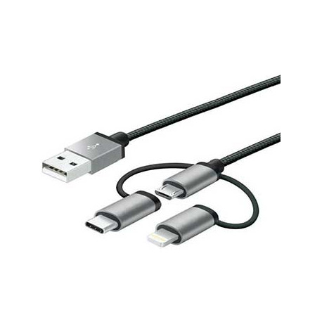 Cable charge 3 en 1 lightning micro usb et usb c Mobility Lab TEL309972