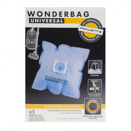 Sacs wonderbag classic boite de 3 sacs pour aspirateur Rowenta WB403120