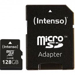 Carte memoire micro sd 128gb class 10 avec adaptateur sd Intenso 3413491