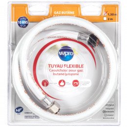 Tuyau gaz butane/propane 1.5m 10ans embout mecanique tbc158 Wpro 481181729052