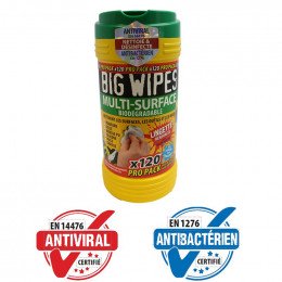 Lingettes antibacteriennes bw multi-surface Bigwipes 24430000FR