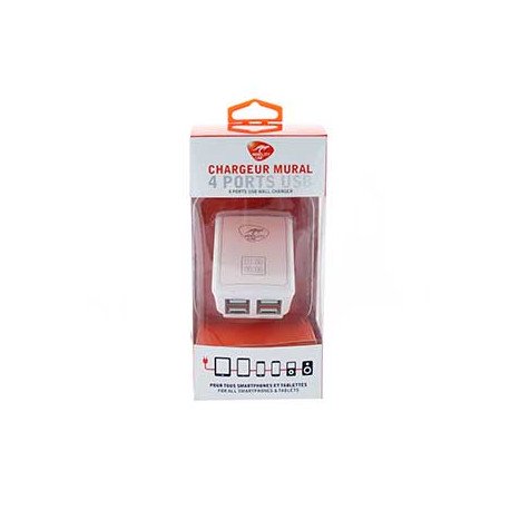 Chargeur mural 4 ports usb 2 smartphones + 2 tablettes Mobility Lab ML306698