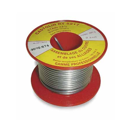 Brasure etain ame decapante diametre 2mm - poids 250 g Castolin 5423BN 2002P