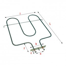 Resistance voute/grill 2300 w pour four Arthur Martin AS6018460