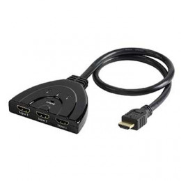 Commutateur hdmi hd 3 vers 1 3 entrees -1 sortie cable 50cm Itc 307974