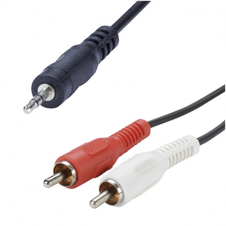 Cordon jack 3.5mm - 2 a m 5m longueur 5 m -1 jack m/2 rca m Itc 301526