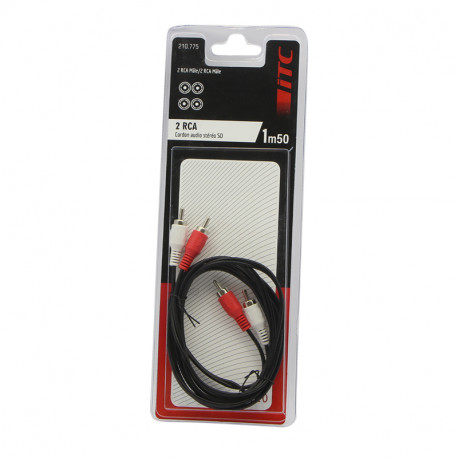 Cordon audio a 2m/2m 1.5m longueur 1.5m-2 rca m/2 rca m Itc 301507