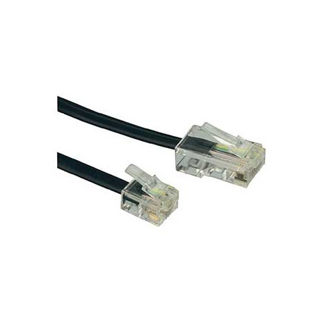 Cordon rj11/rj45 noir 3m longueur 3m - gaine plate Itc 303766