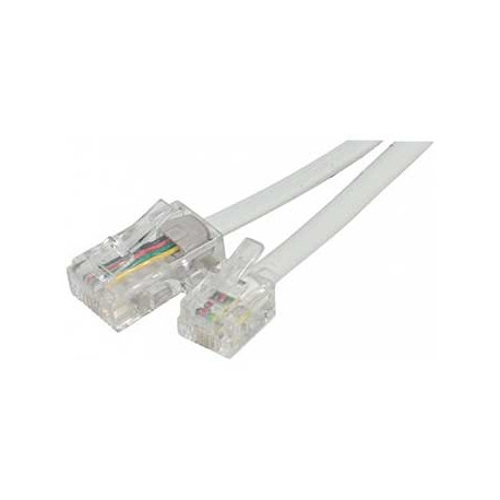 Cordon rj11/rj45 blanc 3m longueur 3m - gaine plate Itc 303762