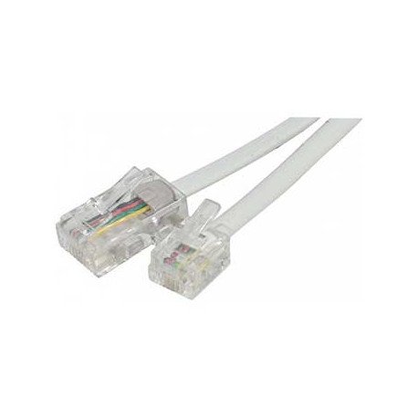 Cordon rj11/rj45 blanc 3m longueur 3m - gaine plate Itc 303762