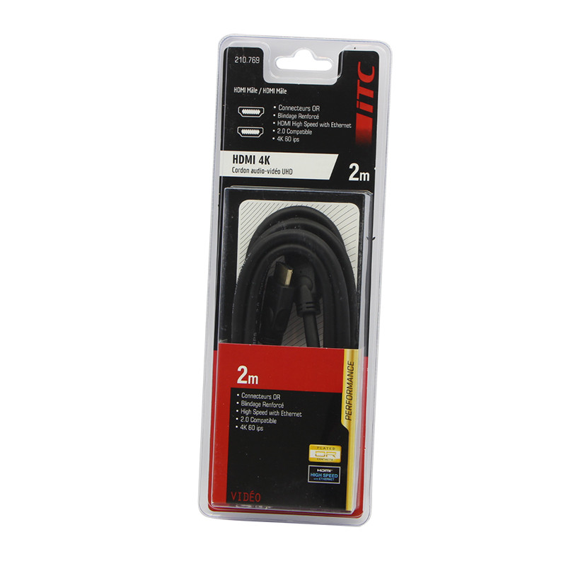Cordon hdmi 2.0 perfom 4k 2m longueur 2m -male/male Itc 307880