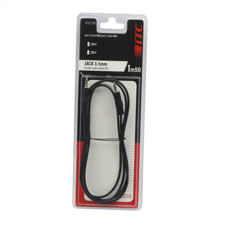 Cordon audio jack 3.5 m/m longueur 1.5m -jack m/ jack m Itc 301501