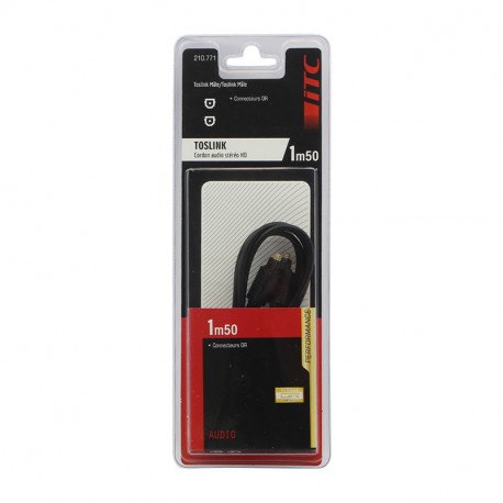 Cordon fibre optique toslink longueur 1.5m - male/male Itc 301552