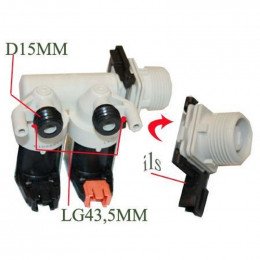 Electrovanne lave-linge sorties diam. : 14 mm ASWU100177